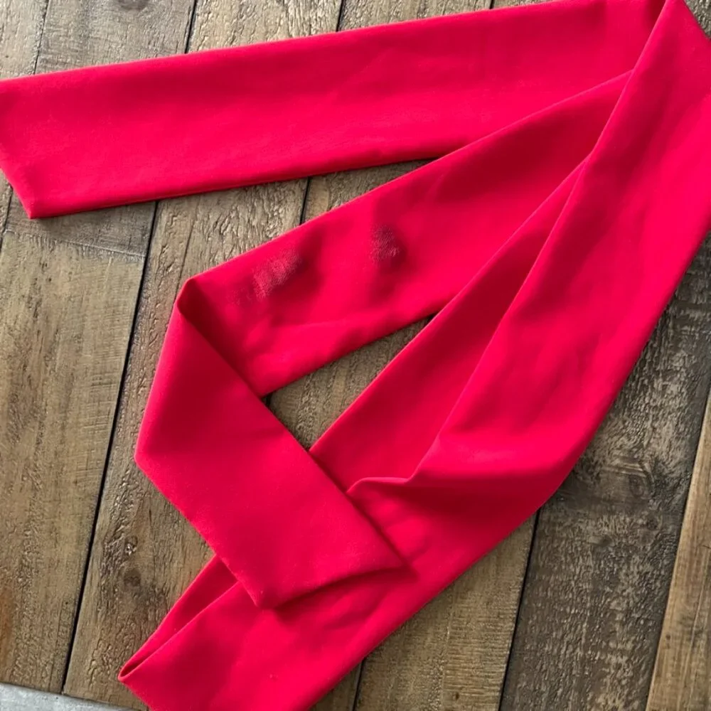 Charles Henry Red Ruffle Tiered Wrap Dress Small